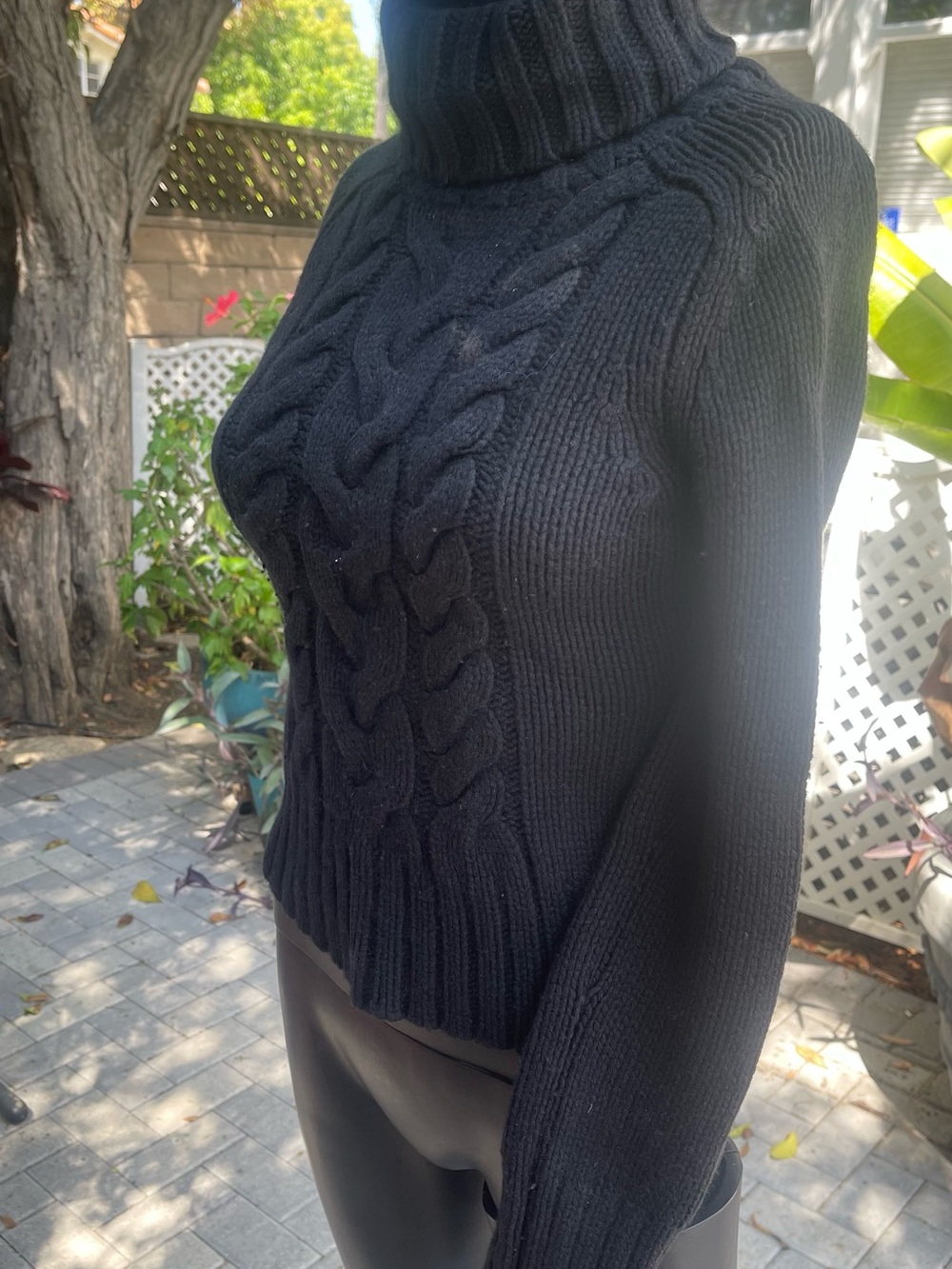 Black Express Cashmere Wool Blend Turtleneck Small Vintage Y2K